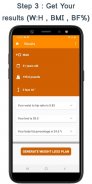 Body fat calculator + a four week fat loss plan screenshot 1