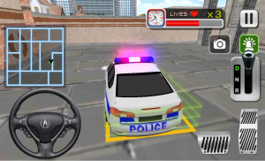 3D ขับรถตำรวจบ้า screenshot 4