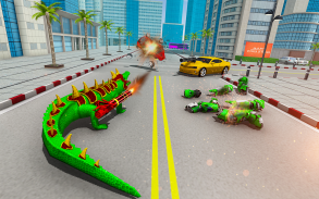 Crocodile Robot Car Transforming Robot Games screenshot 0