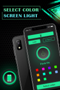 Color Screen Flashlight :  Flash on Call & SMS screenshot 3