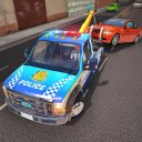 Police Tow Truck Driving Car Transporter Icon