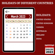 English Calendar Holiday 2020. screenshot 4