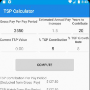 TSP Calculator Thrift Savings Plan screenshot 0