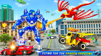 Flying Tuk Tuk Robot Transform: Hero Robot Games screenshot 2