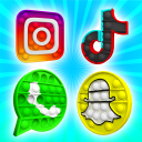 Pop It Logo 3D Sensory Poppers Icon