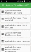 Aptitude Tricks Notes MCQ screenshot 0