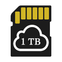 1TB Storage : Secure Cloud Icon