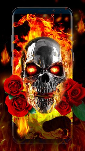 Flaming Skull Live Wallpaper for Free 2