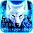 Blue Night Wolf Tema de teclado Icon