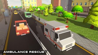 Blocky Army Ambulance Rescue screenshot 3