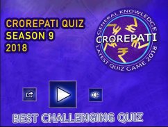 Crorepati Quiz Season 9 2018 screenshot 0