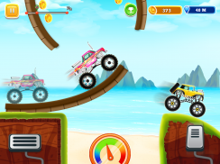 Monstro crianças Truck Uphill Jogo de Corrida screenshot 2