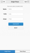Watts Amps Volts Calculator screenshot 0