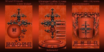 Free Orange Gothic Cross 3D Next Launcher theme screenshot 1