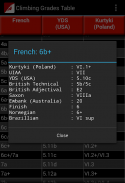 Climbing Grades Table screenshot 5