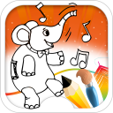 Elephant Coloring Book Icon