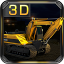 Heavy Excavator 3D Parking Icon