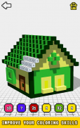 House Voxel Color by Number 3D screenshot 1