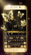 Tema de lujo del teclado de la mariposa del oro screenshot 1