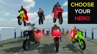 Superheroes Bike Stunt Racing screenshot 2