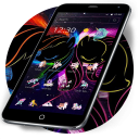 Black Neon Unicorn Theme Icon