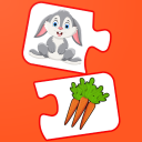 Animal Matching Puzzle for Kids-Name,Food,Home,Mom