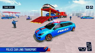 Police Limo Car Transporter - Transport Car Games screenshot 0