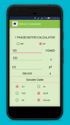 Electrical Cable Size calculator: Motor Calculator screenshot 2