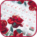 Marble Red Rose Keyboard Theme