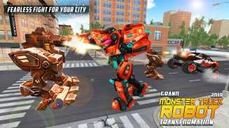 Real Robot Transform Monster Truck Fight screenshot 0