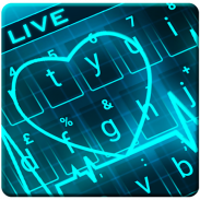 ثيم لوحة المفاتيح Animated Neon Heart screenshot 2