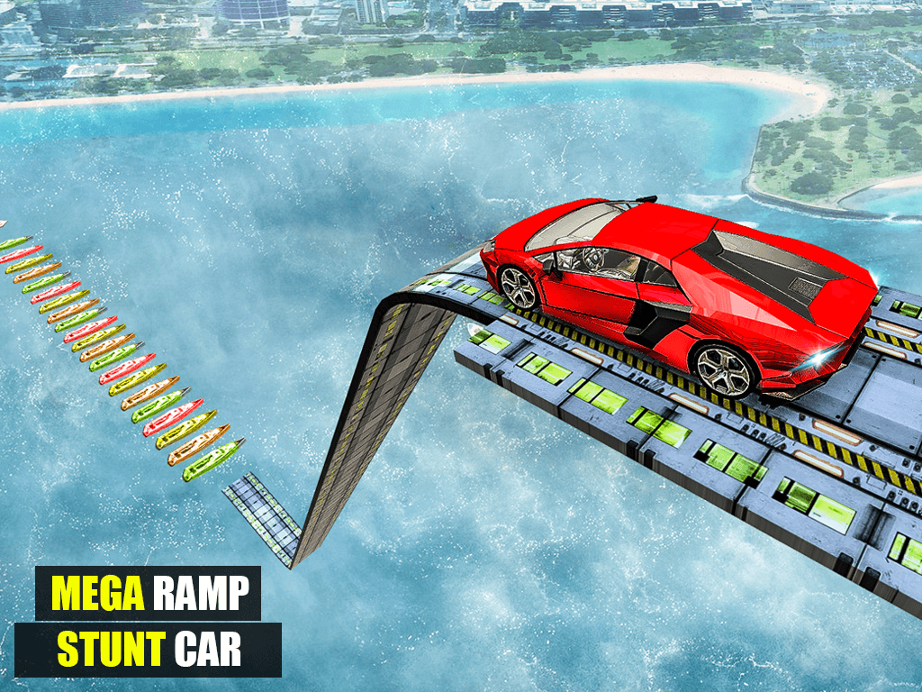 Water Car Stunt Game - Mega Ramp Car Stunt - Car Game 