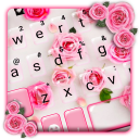 Dainty Pink 3d Rose Keyboard Theme