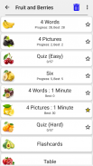 Frutas y verduras, bayas y nueces - Quiz con fotos screenshot 1