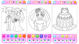 Princess Wedding Coloring Game screenshot 3