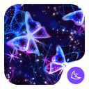 Blue Purple Beautiful Butterfly Free Theme Icon