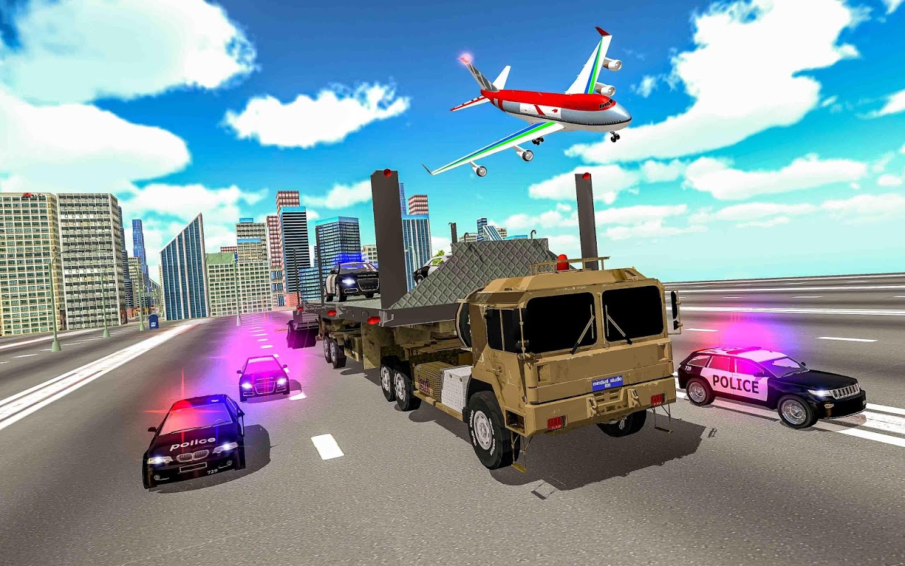 Jogo do carro do robô da polícia dos EU - transporte plano da