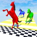Course de Cheval Amusante Jeux de Licorne 3D Icon