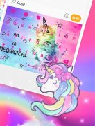 Bàn phím Unicorn: Các Chủ đề Galaxy Rainbow Girly screenshot 1