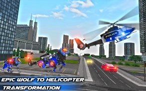 Wolf Robot Police Copter Games screenshot 3