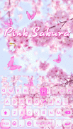 Pink Sakura Keyboard Theme screenshot 4
