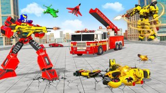 911 आग ट्रक असली रोबोट परिवर्तन खेल screenshot 6