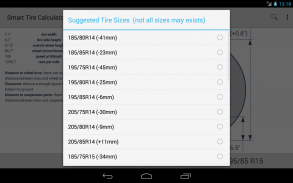 Smart Tire Size Calculator screenshot 0