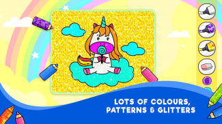 Coloring Unicorn Glitter Book screenshot 4