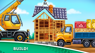 Juegos de camiones para niños - construcción casas screenshot 11