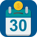Challenge 30 days Money saving. Save by playing Icon