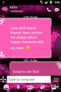 Tema rosa do coração GO SMS screenshot 1
