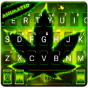 Live Neon Green Leave Keyboard Theme