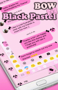 Ribbon Pink Black SMS Pesan tema screenshot 4