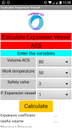 Calculate Expansion Vessel screenshot 0